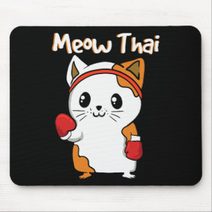 Meow Thai Martial Arts Cat Jiu-jitsu Karate Fighte Mouse Mat
