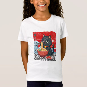 Meow-tiful Black Cat Ramen Craze! T-Shirt
