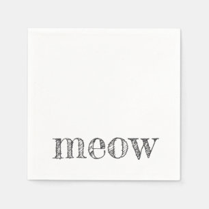 meow typography cat lady pet lover new kitten paws napkin