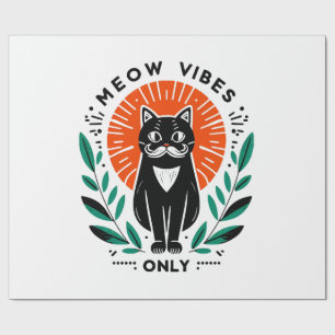 meow vibes only wrapping paper
