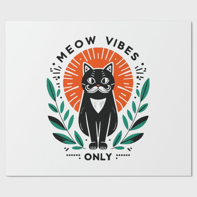 meow vibes only wrapping paper (Flat)