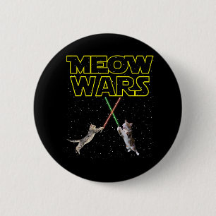Meow Wars Cat Shirt Funny Gifts For Cats Lovers S 6 Cm Round Badge
