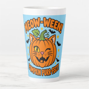 Meow Ween Pumpkin Purrfect Cute Cat Halloween T-Sh Latte Mug