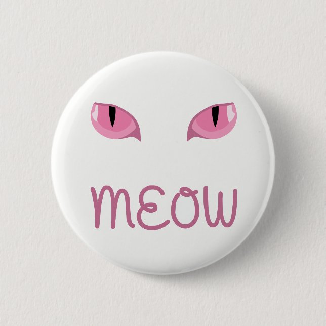 Meow with pink cats eyes badge (Front)