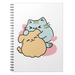 Meow & Woof Perfect Together - Cute Cat and Dog Notebook