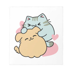 Meow & Woof Perfect Together - Cute Cat and Dog Notepad