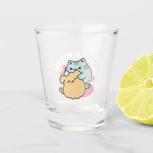 Meow & Woof Perfect Together - Cute Cat and Dog Shot Glass