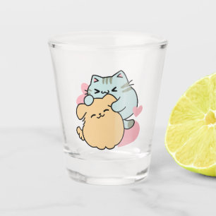 Meow & Woof Perfect Together - Cute Cat and Dog Shot Glass