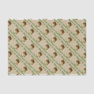 Meow-y Christmas, Cute Funny Holiday Cat Animal Tissue Paper