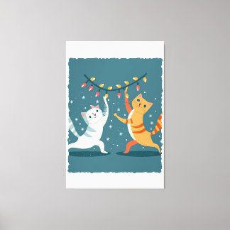 Meow-y Christmas Delight: Festive Cats Collection Canvas Print