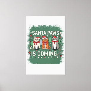 Meow-y Christmas Delight: Festive Cats Collection Canvas Print