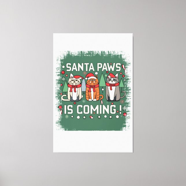 Meow-y Christmas Delight: Festive Cats Collection Canvas Print (Front)
