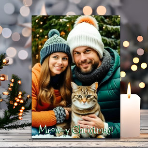 Meow-y Christmas   Personalised Photo Holiday Card
