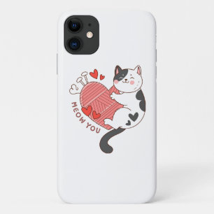 Meow You Cute Cat Valentine's Day iPhone 11 Case