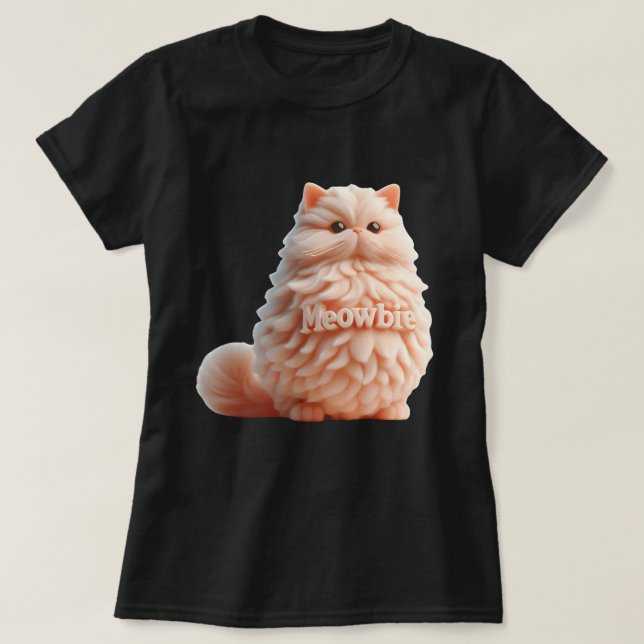 Meowbie Baby Announcement - Adorable Cat Themed  T-Shirt (Design Front)