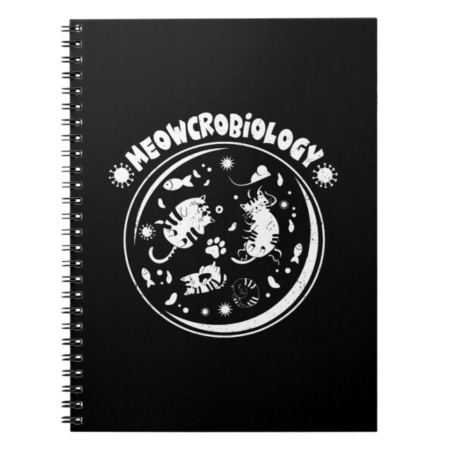 Meowcrobiology Microbiology Cute Kitten Science Notebook (Front)
