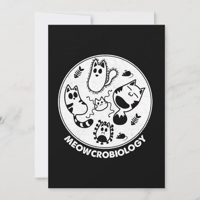 Meowcrobiology Microbiology Science Cat Lovers Holiday Card (Front)