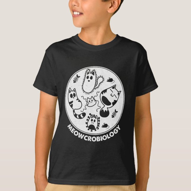 Meowcrobiology Microbiology Science Cat Lovers T-Shirt (Front)