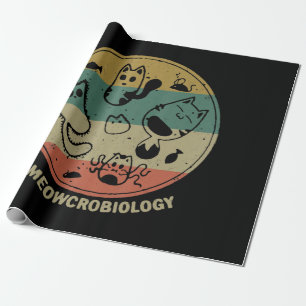 Meowcrobiology Microbiology Science Funny Cat Love Wrapping Paper