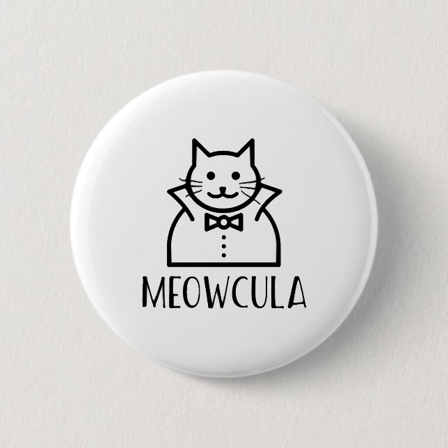 Meowcula Halloween  6 Cm Round Badge (Front)