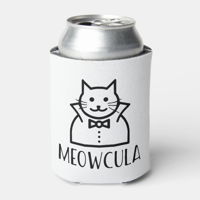 Meowcula Halloween  Can Cooler (Can Front)