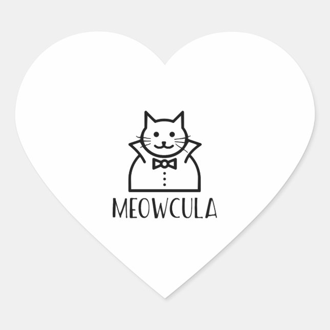 Meowcula Halloween  Heart Sticker (Front)