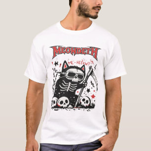 Meowdeth Thrash Cat Doodle Art T-Shirt