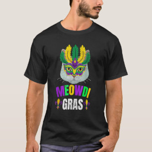 Meowdi Gras Cat Mardi Gras Carrnival T-Shirt