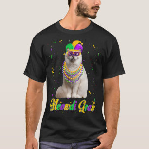 Meowdi Gras Cute Birman Cat Lover Mardi Gras Carni T-Shirt