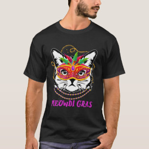 Meowdi Gras Cute Cat Funny Mardi Gras Costume For T-Shirt