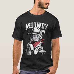 Meowdy Cat Cowboy Cat Vintage Western Country Funn T-Shirt