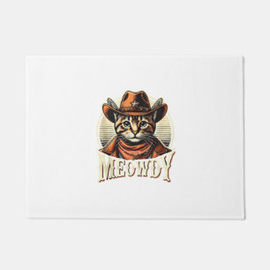 Meowdy Cat Cowboy Cowgirl Meow Howdy Halloween Cos Doormat