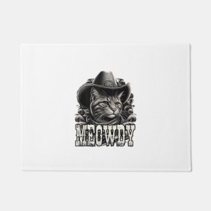 Meowdy Cat Cowboy Cowgirl Meow Howdy Halloween Cos Doormat