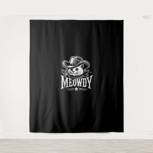 Meowdy Cat Cowboy Cowgirl Meow Howdy Halloween Cos Tapestry