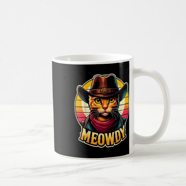 Meowdy Cat Cowboy Funny Western Cat  Coffee Mug (Right)