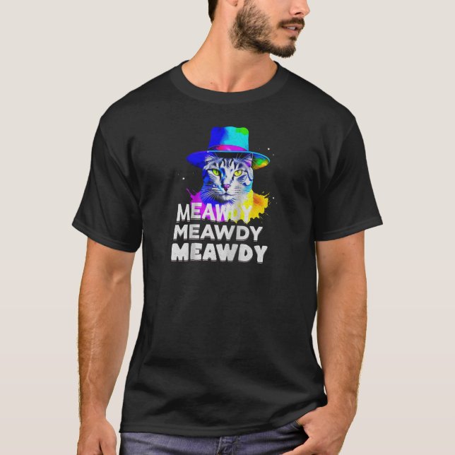 Meowdy Cat Meme Texas Funny Cat Cowboy Raglan Base T-Shirt (Front)