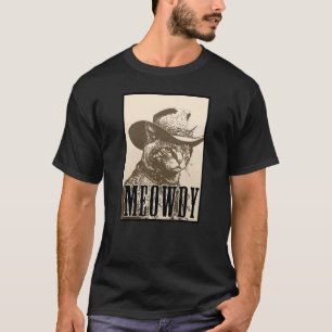 Meowdy Cat Shirt - Funny Mashup Meow and Howdy - C