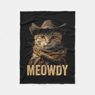 Meowdy Cat Shirt Meowdy Cowboy Cat Country Western Fleece Blanket