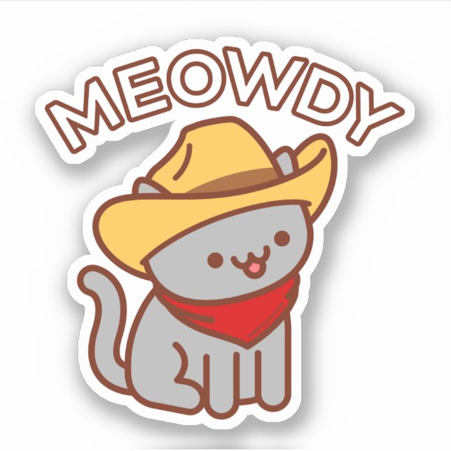 MEOWDY Cat Sticker (Front)