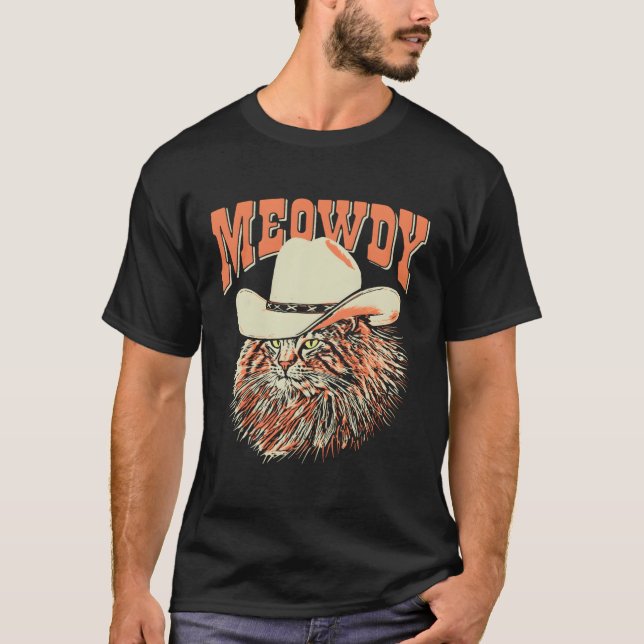 Meowdy Country Music Cat Cow T-Shirt (Front)
