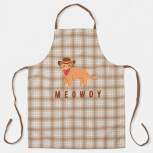 Meowdy Cowboy Cat Dad Father's Day Grilling Apron