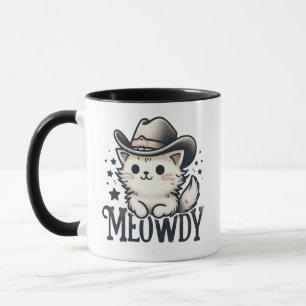 Meowdy cowboy Hat Cactus cat  Mug