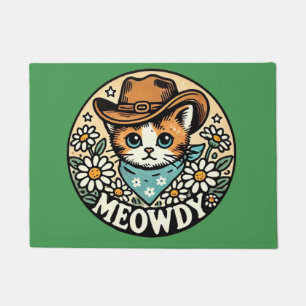Meowdy Cowboy Kitty Cat                            Doormat