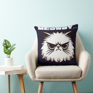 Meowdy Don’t Talk To Me Funny Angry Cat T-Shirt Cushion
