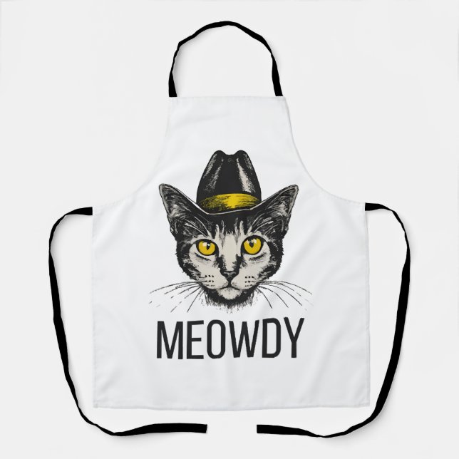 Meowdy Funny Cat Apron (Front)