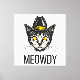 Meowdy Funny Cat Canvas Print