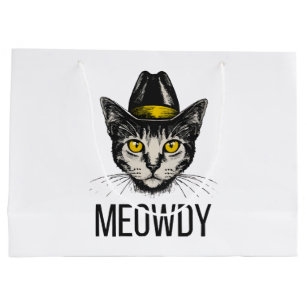 Meowdy Funny Cat Large Gift Bag