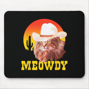 Meowdy! Funny Country Music Cat Cowboy Hat Vintage Mouse Mat