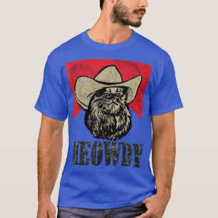 Meowdy! Funny Country Music Cat Cowboy Hat Vintage T-Shirt