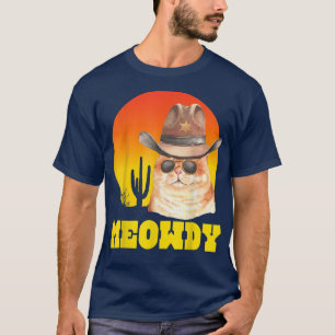 Meowdy Funny Country Music Cute Cat Cowboy Hat Cat T-Shirt